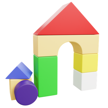 Brinquedo de bloco de construção  3D Icon