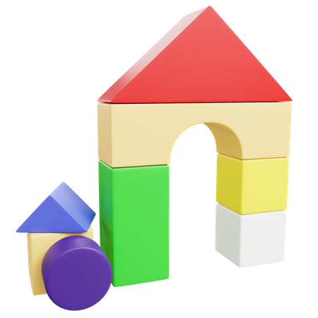 Brinquedo de bloco de construção  3D Icon