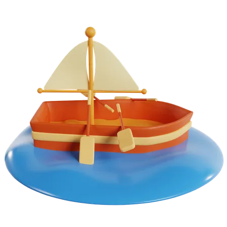 Brinquedo tradicional de corrida de barco  3D Icon