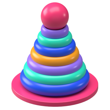 Brinquedo de empilhar anéis  3D Icon