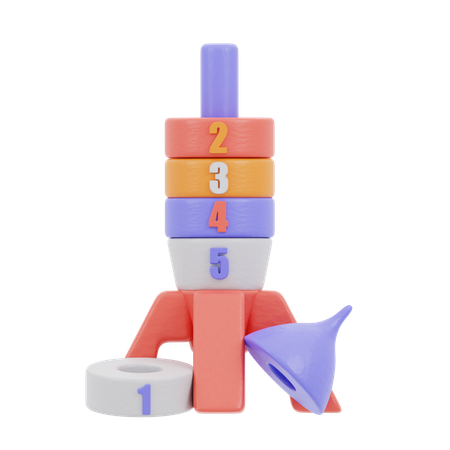 Brinquedo de foguete de anel  3D Icon