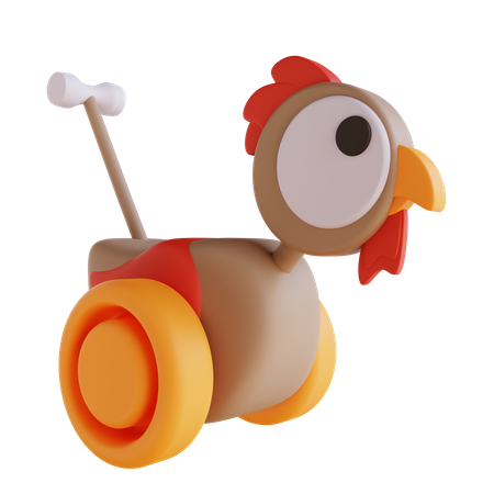 Empurrar brinquedo de galinha  3D Icon