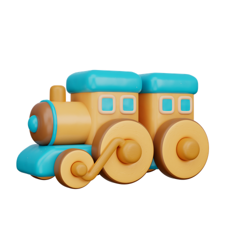 Brinquedo de trem de madeira  3D Icon