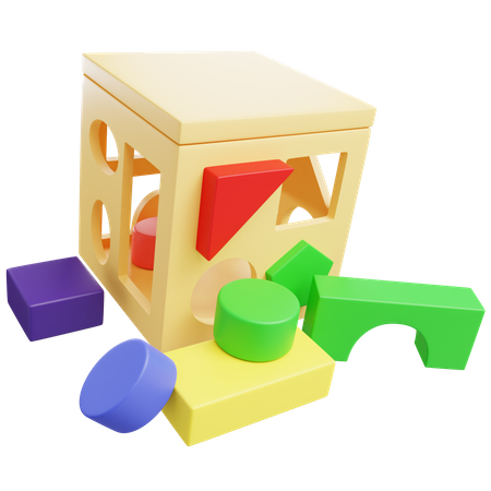 Brinquedo educativo de madeira  3D Icon