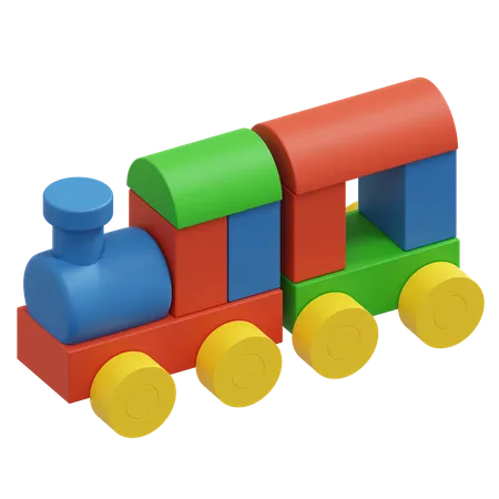 Brinquedo de trem de madeira  3D Icon