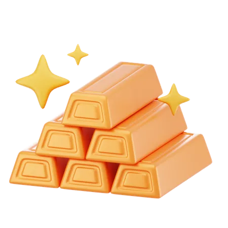 Briques d'or  3D Icon