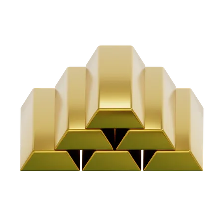 Briques d'or  3D Icon