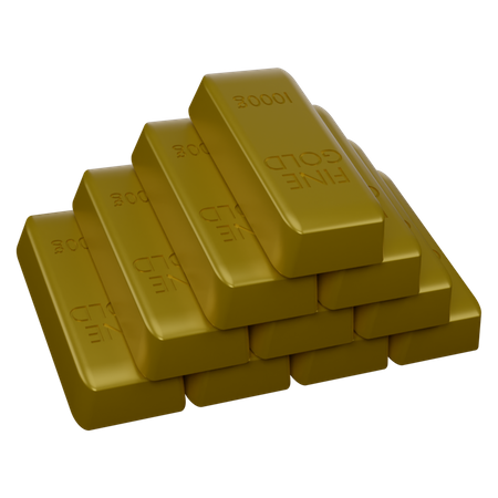 Briques d'or  3D Icon