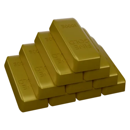 Briques d'or  3D Icon