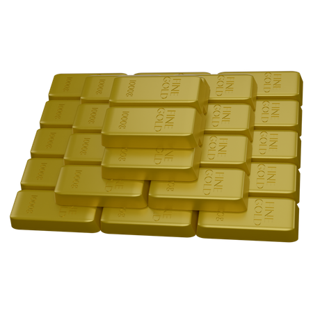 Briques d'or  3D Icon