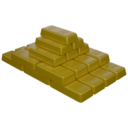 Briques d'or  3D Icon