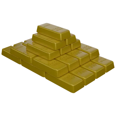 Briques d'or  3D Icon