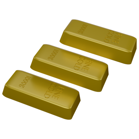 Briques d'or  3D Icon