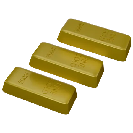 Briques d'or  3D Icon