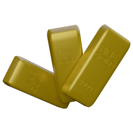 Briques d'or  3D Icon