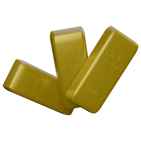 Briques d'or  3D Icon