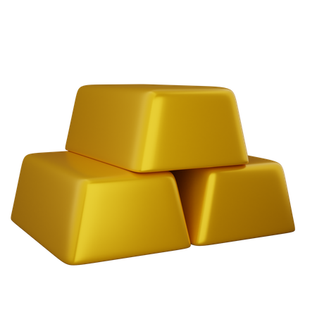 Briques d'or  3D Icon