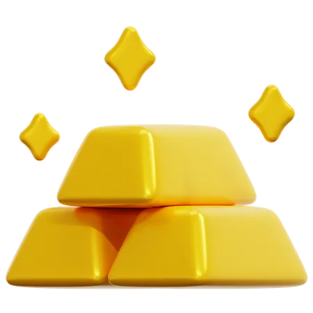 Briques d'or  3D Icon