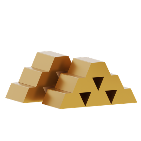 Briques d'or  3D Icon