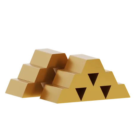 Briques d'or  3D Icon