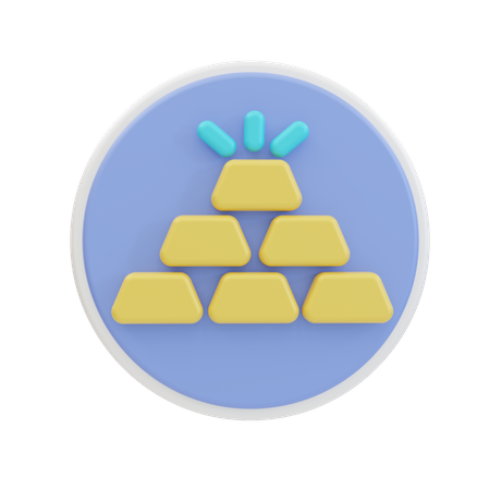 Briques d'or  3D Icon