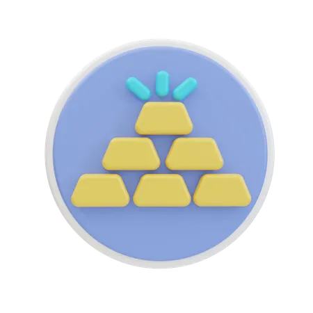 Briques d'or  3D Icon