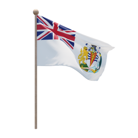 British Antarctic Territory Flag Pole  3D Flag