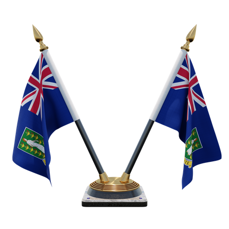 British Virgin Islands Double (V) Desk Flag Stand  3D Icon