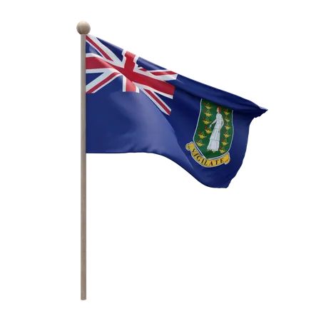 British Virgin Islands Flag Pole  3D Flag