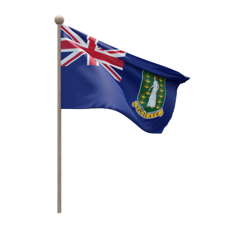 British Virgin Islands Flag Pole  3D Flag