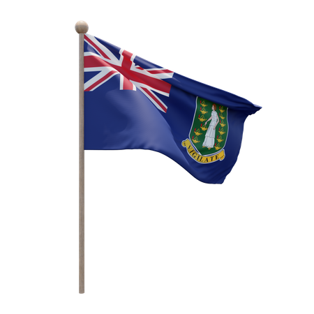 British Virgin Islands Flagpole  3D Flag