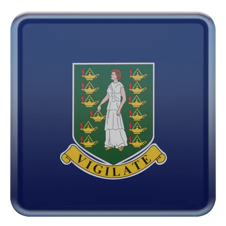 British Virgin Islands Square Flag  3D Icon