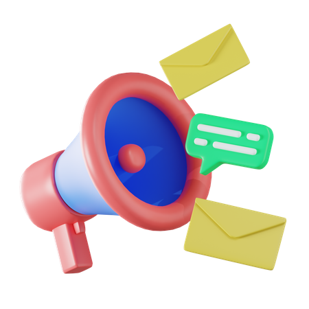 Broadcast Message 3D Icon