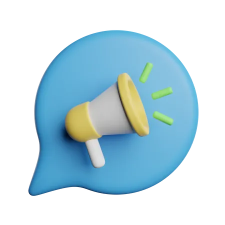 Broadcast Message Chat 3D Icon