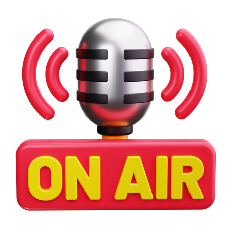 Broadcasting Mic  3D Icon