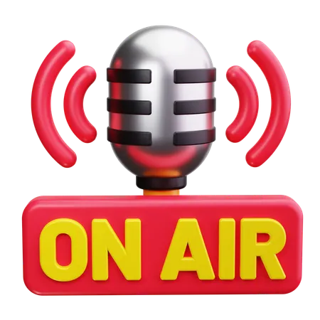 Broadcasting Mic  3D Icon