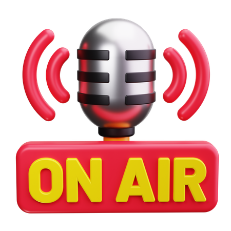 Broadcasting Mic  3D Icon