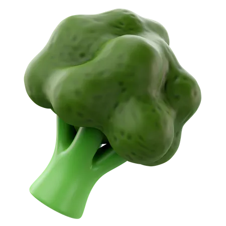 Adorable 3 D Rendering Of A Broccoli Icon 3D Icon