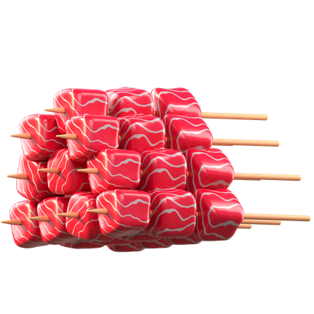 Brochetas de carne  3D Icon