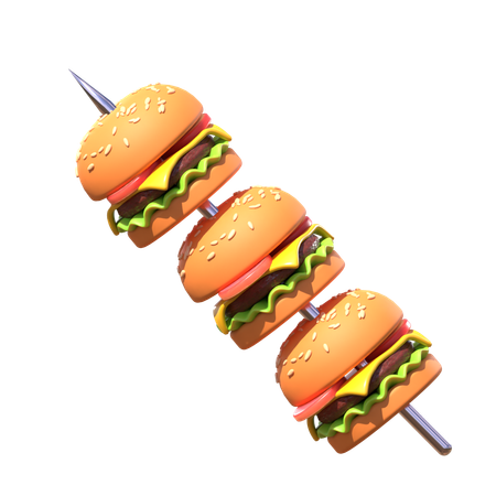 Brocheta de hamburguesa  3D Icon