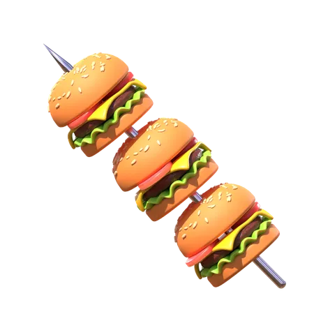 Brocheta de hamburguesa  3D Icon