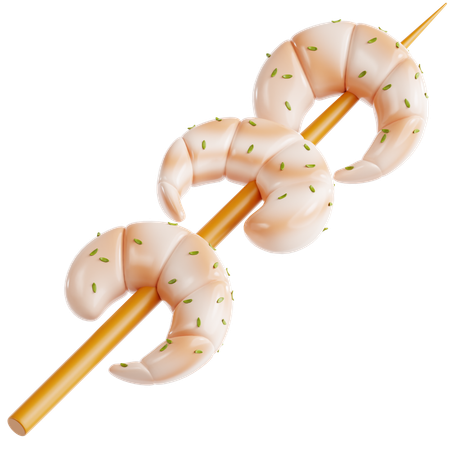 Brochette de crevettes  3D Icon