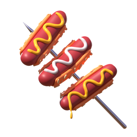 Brochette de hot-dog  3D Icon