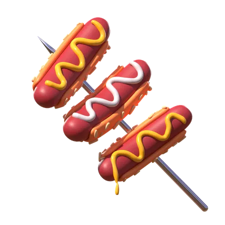 Brochette de hot-dog  3D Icon