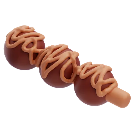 Brochettes de boules de chocolat  3D Icon