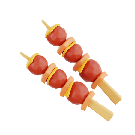 Brochettes de viande  3D Illustration