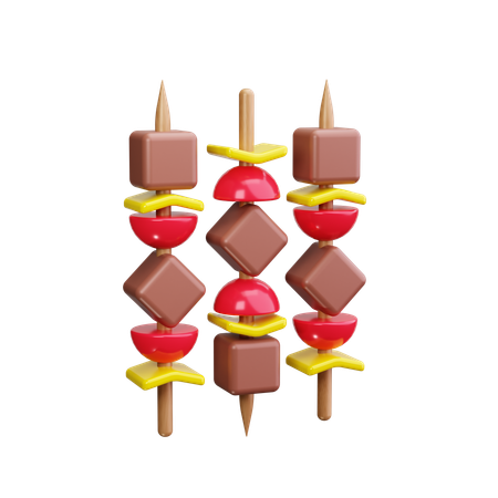Brochettes grillées  3D Icon