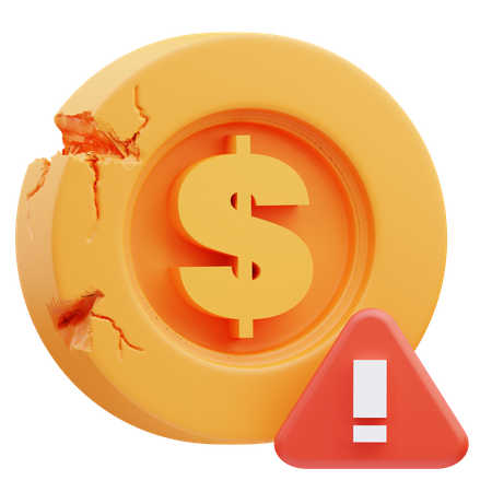 Broke Coin  3D Icon