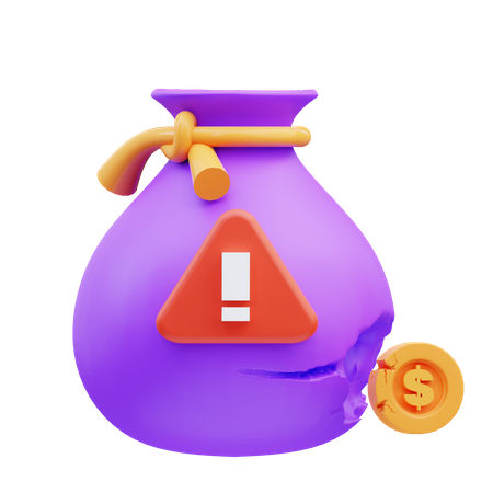 Broken Bag Money  3D Icon