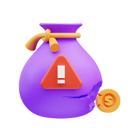 Broken Bag Money  3D Icon